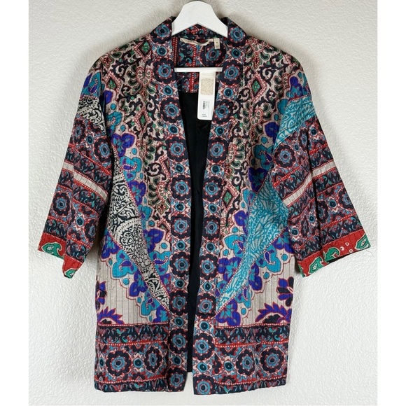 Soft Surroundings NWT Jacket Quilted Lotus Topper Open Front Boho, size PS - Picture 8 of 12
